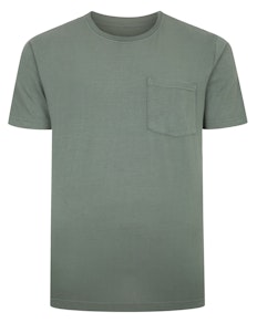 Bigdude – Lässiges, stückgefärbtes T-Shirt in Salbeigrün